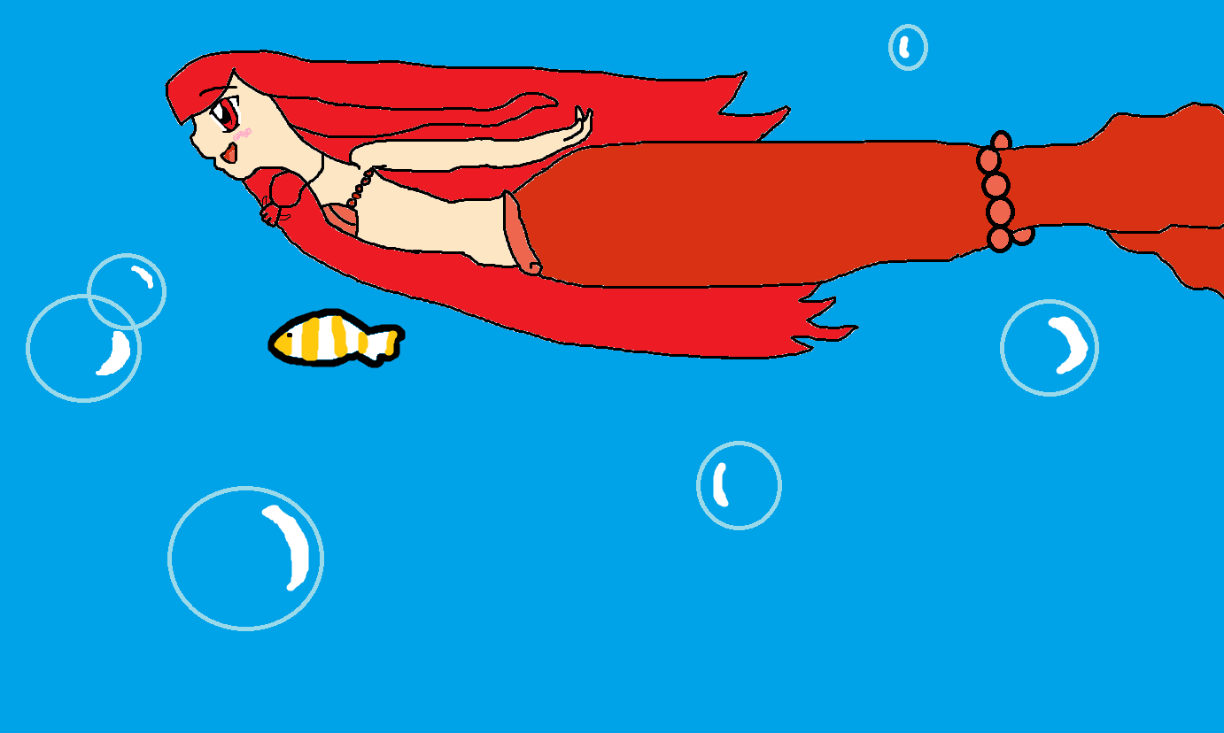 Red mermaid Princess mermaid form by kvang65