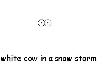 white cow in a snow storm by kyo-kyo