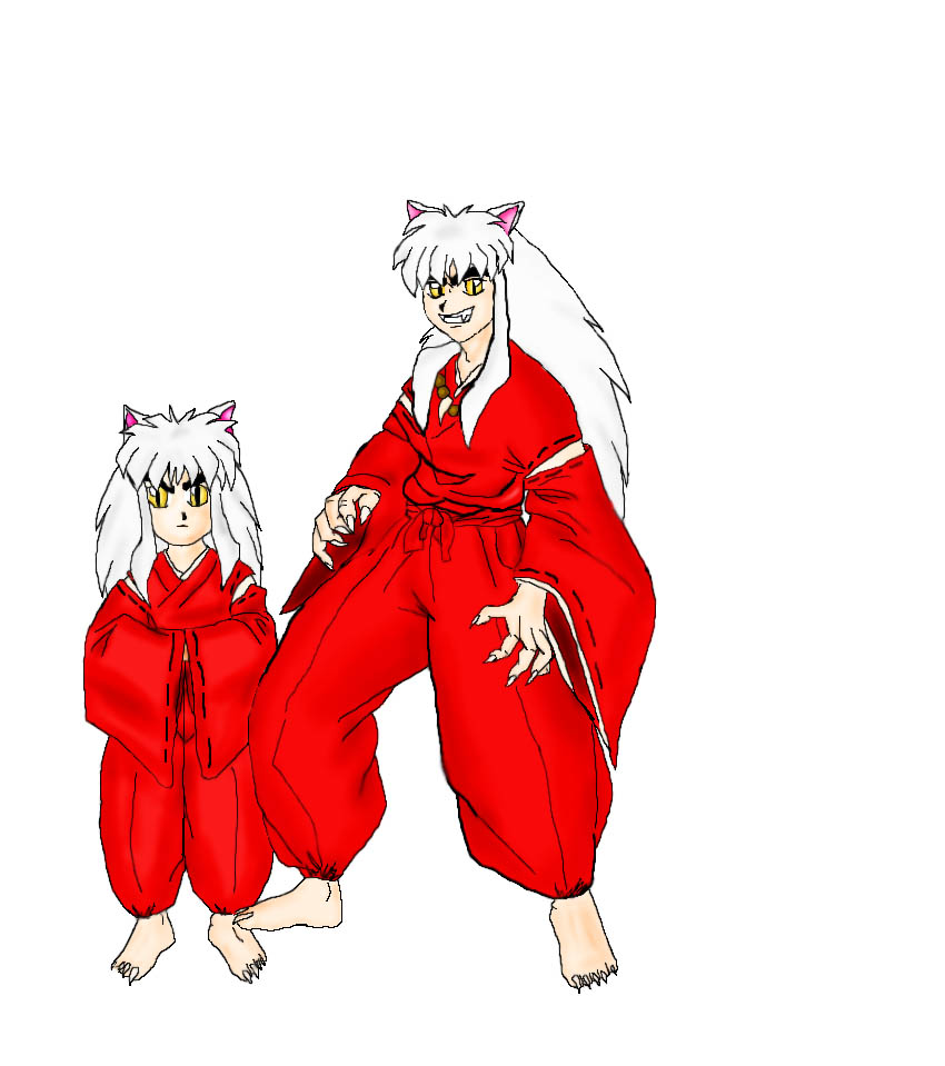 inuyasha and chibi inuyasha by kyugetsuki