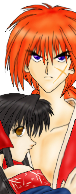 kenshin holding kaoru by kyugetsuki