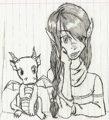 Sara and Dragon by L-iquid_S-tar