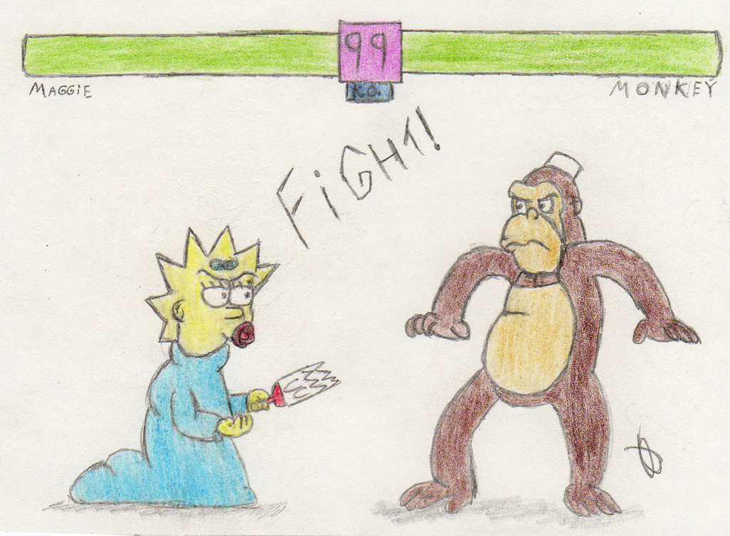 Maggie VS Monkey by LPUMike
