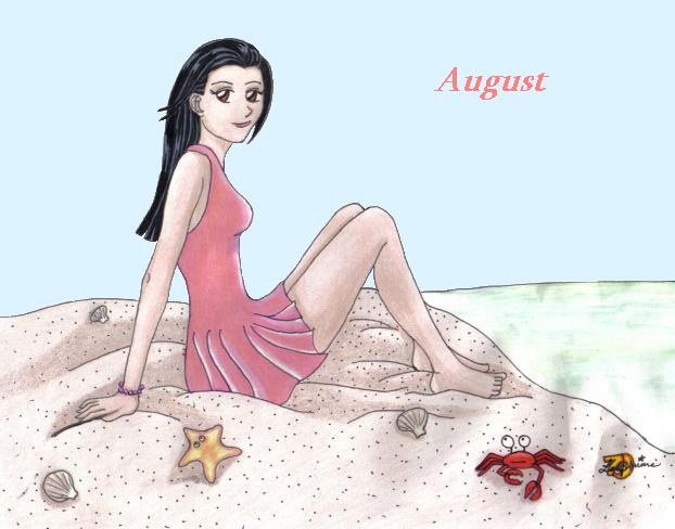 Calendar Gurlz - August by LadyAnime79