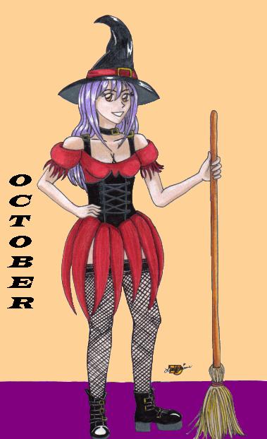 Calendar Gurlz - October by LadyAnime79
