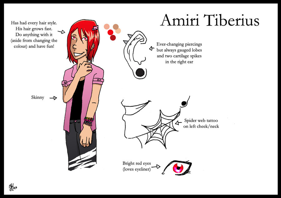 Amiri Ref Sheet by LadyHalftone