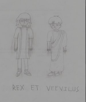 Rex et Weevilus stone carving by LadyUnderwood