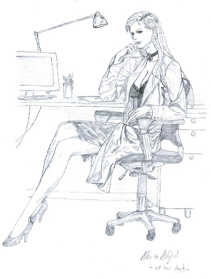 Alexia at her desk by Lady_Ashford