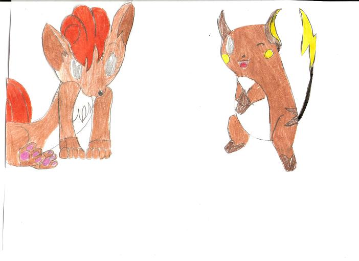 Vulpix and Raichu(For L_D_G) by Lady_Ayame316