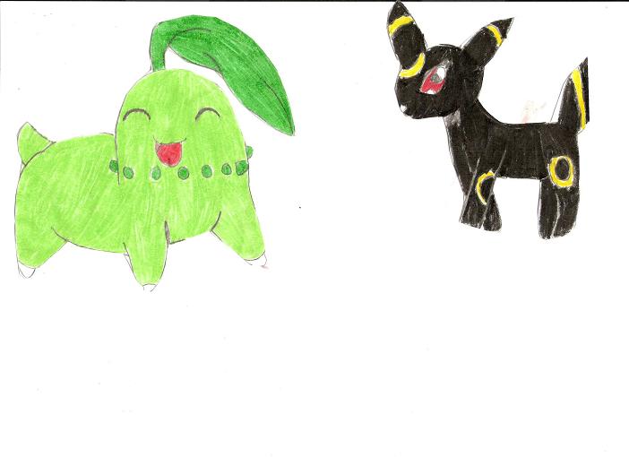 Chikorita and Umbreon(for L_D_G) by Lady_Ayame316