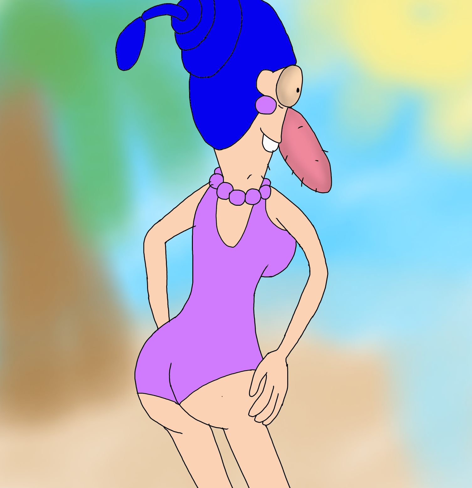 Aunt Pim booty on the Beach Swimsuit version by Lalondey