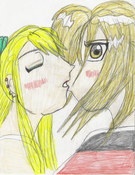 Ed and Winry's first kiss by Lauren_Monou