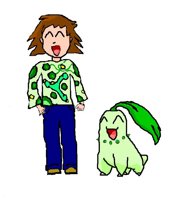 Contest entry (me and my chikorita) by LemurQueen12
