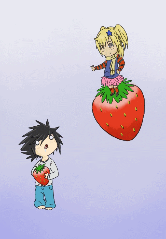 L, Misa and The GIANT Strawberry by Lennex3