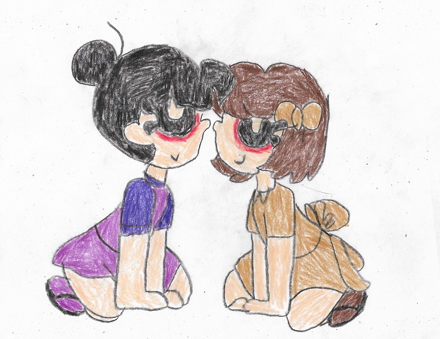 Patty And Violet Eskimo Kissing by LesbianRobotGirl