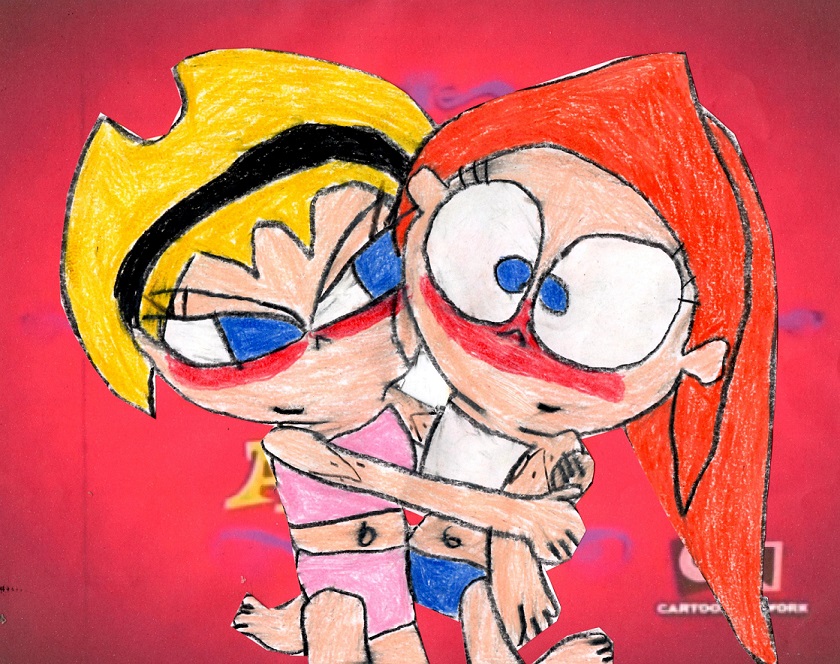 Mandy And Mindy Hugging by LesbianRobotGirl