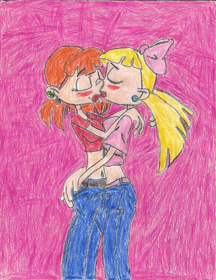 HA-Girls Kissing by LesbianRobotGirl
