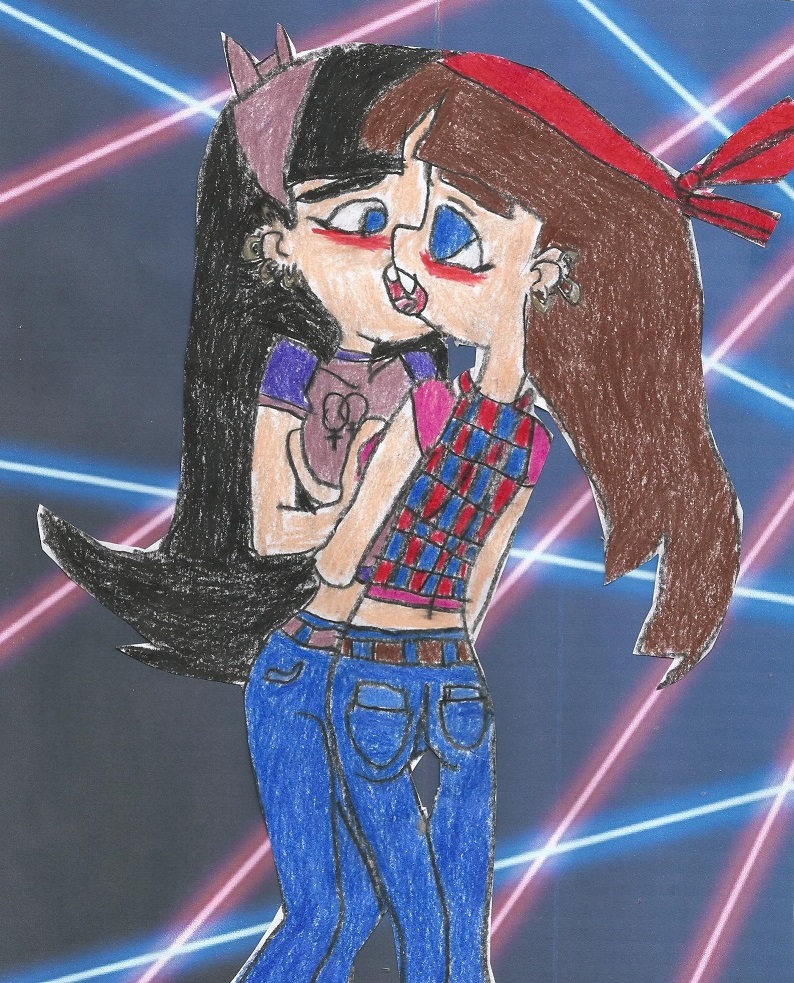 FOP-90's Girls Kissing by LesbianRobotGirl