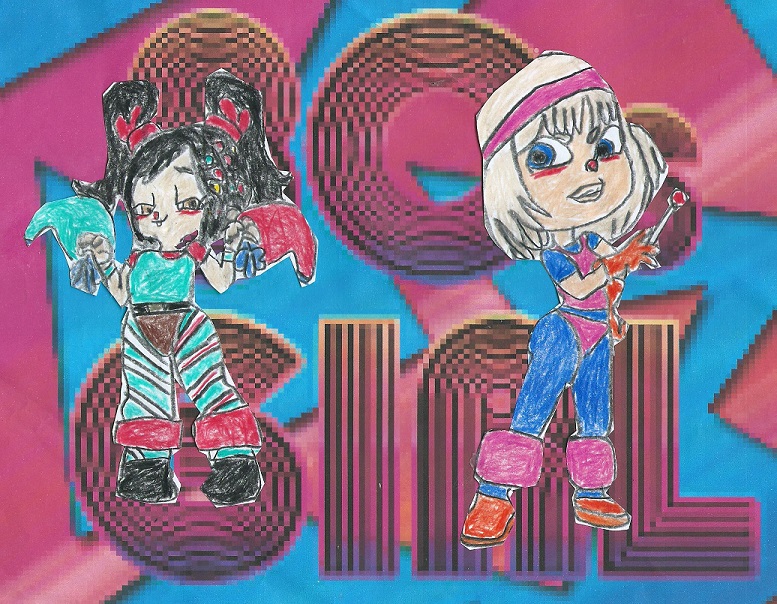 80's Girls-Vanellope And Taffyta by LesbianRobotGirl