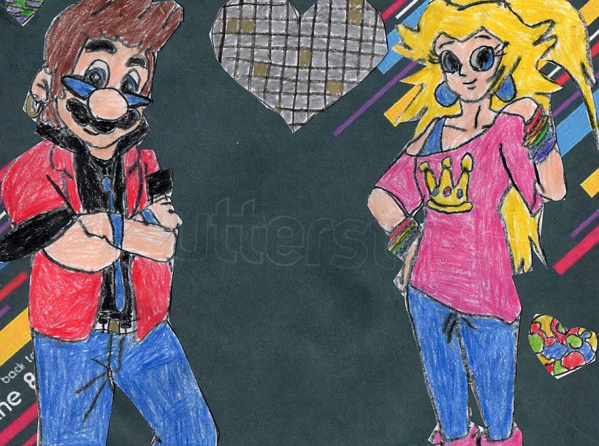 80's Pop Retro-Mario And Peach by LesbianRobotGirl