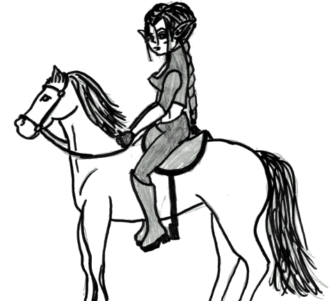 Elf Girl On a Horse by Ligea