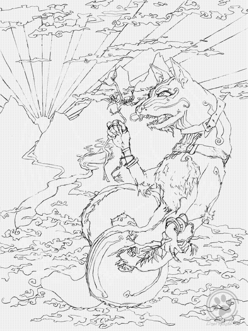 Chinese Dog-dragon by LigerNekoka