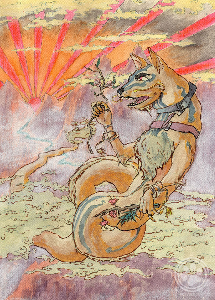 Dog-dragon - Watercolor by LigerNekoka