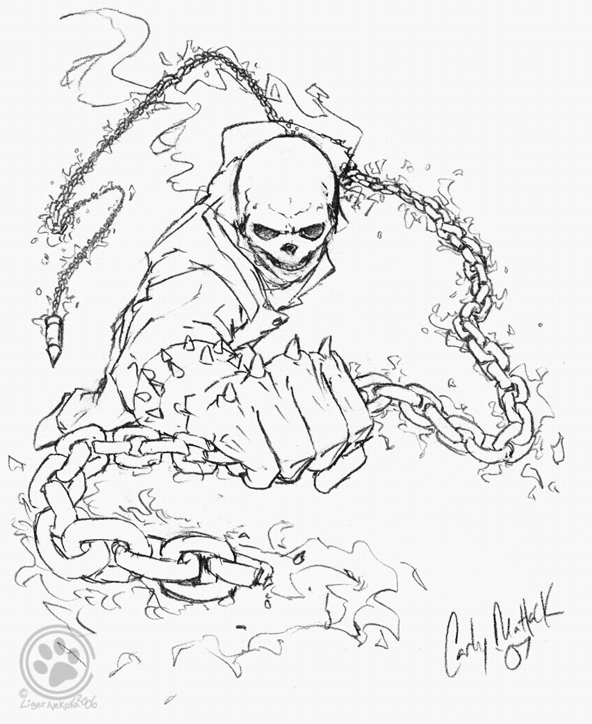 Ghost Rider Sketch by LigerNekoka
