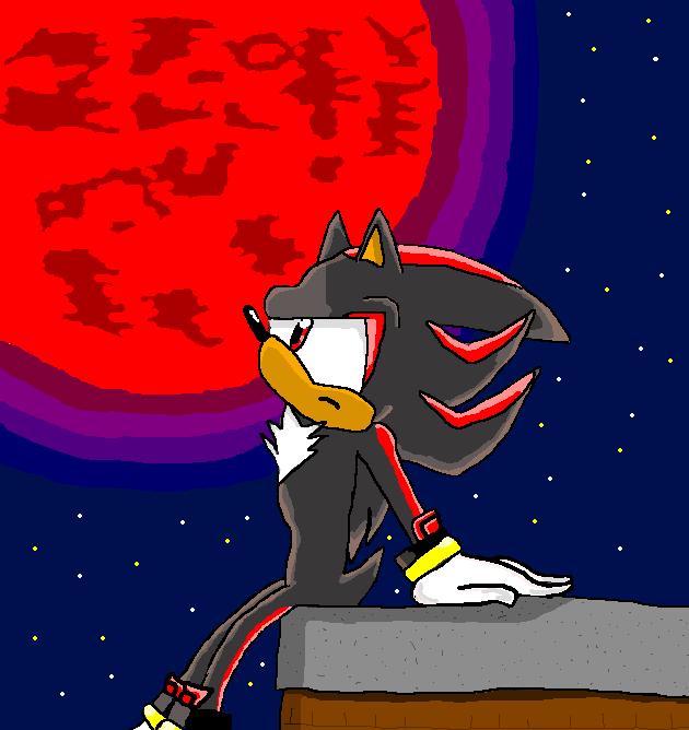 Shadow and the moon (MS paint) by LightShadeRaven