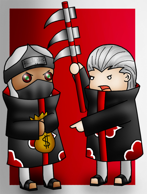 Hidan and Kakuzu Chibis by Light_Eco_Gal