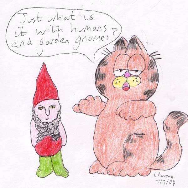 Humans and Garden Gnomes, for Puchiko-chan by LightningAurora