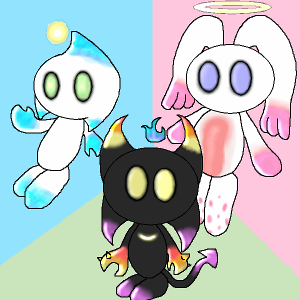 Three Chaos Chao by Likes_To_Draw