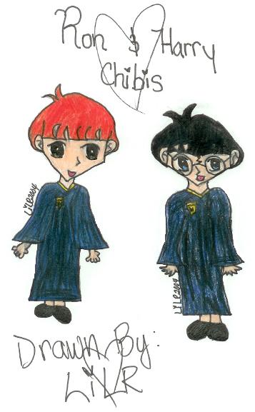 Ron & Harry chibis (4 Ronsgurl23) by LilR