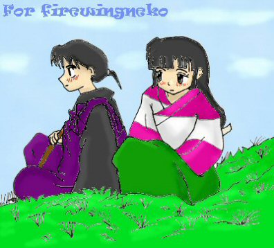 sango & miroku*firewingneko's request* by LilRic3ball