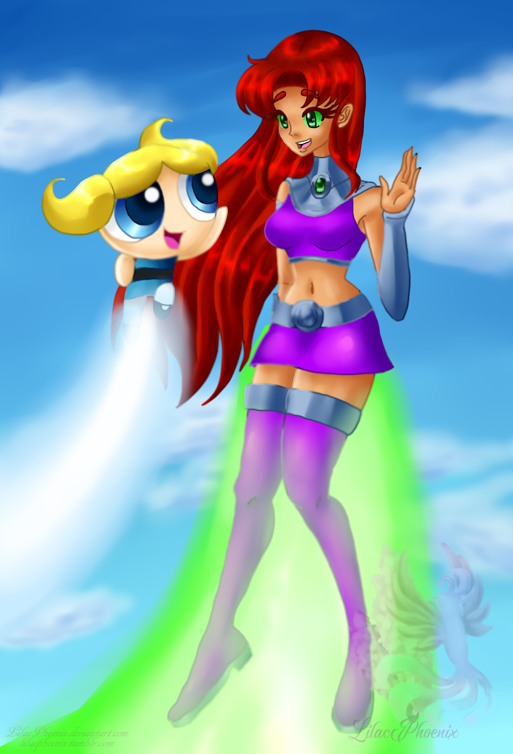 Bubbles and Starfire by LilacPhoenix