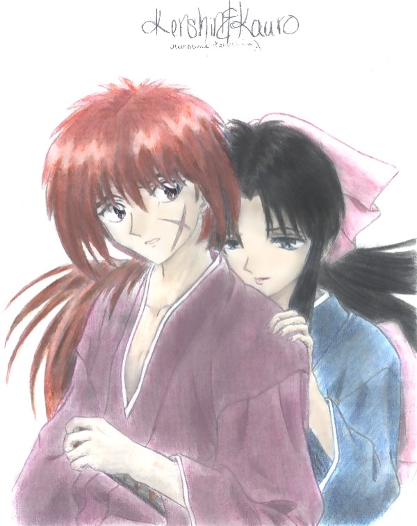 [coloured] Kaoru and nervous Kenshin by Lilith_SpiritOfTheNight
