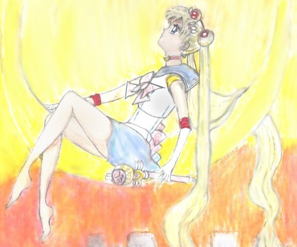 Sailor Moon on the moon by Lilith_SpiritOfTheNight