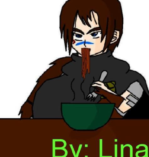 Kaze Eating Noodles by LinaSan