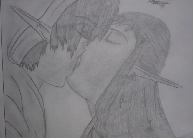 Link and Zelda Kissing by Lindsay_faerie