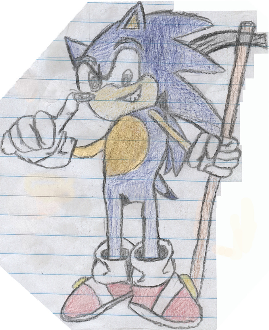 Sonic with scythe by Link0Freak