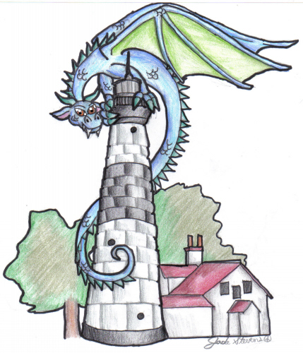 Wyvern Atop a Lighthouse by Link_Lover1187