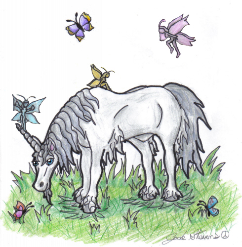 Unicorn with Fairies by Link_Lover1187