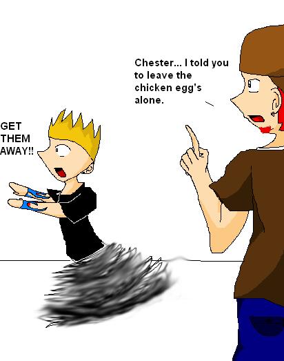 When chickens attack Chester by LinkinPark_ChazzyChaz