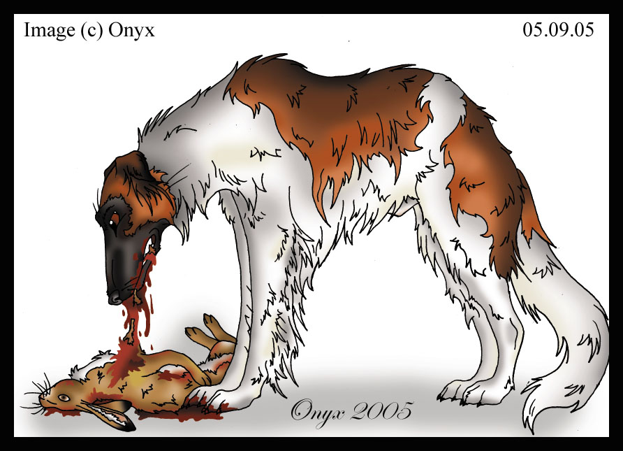 Borzoi with a Hare by LiquidOnyx