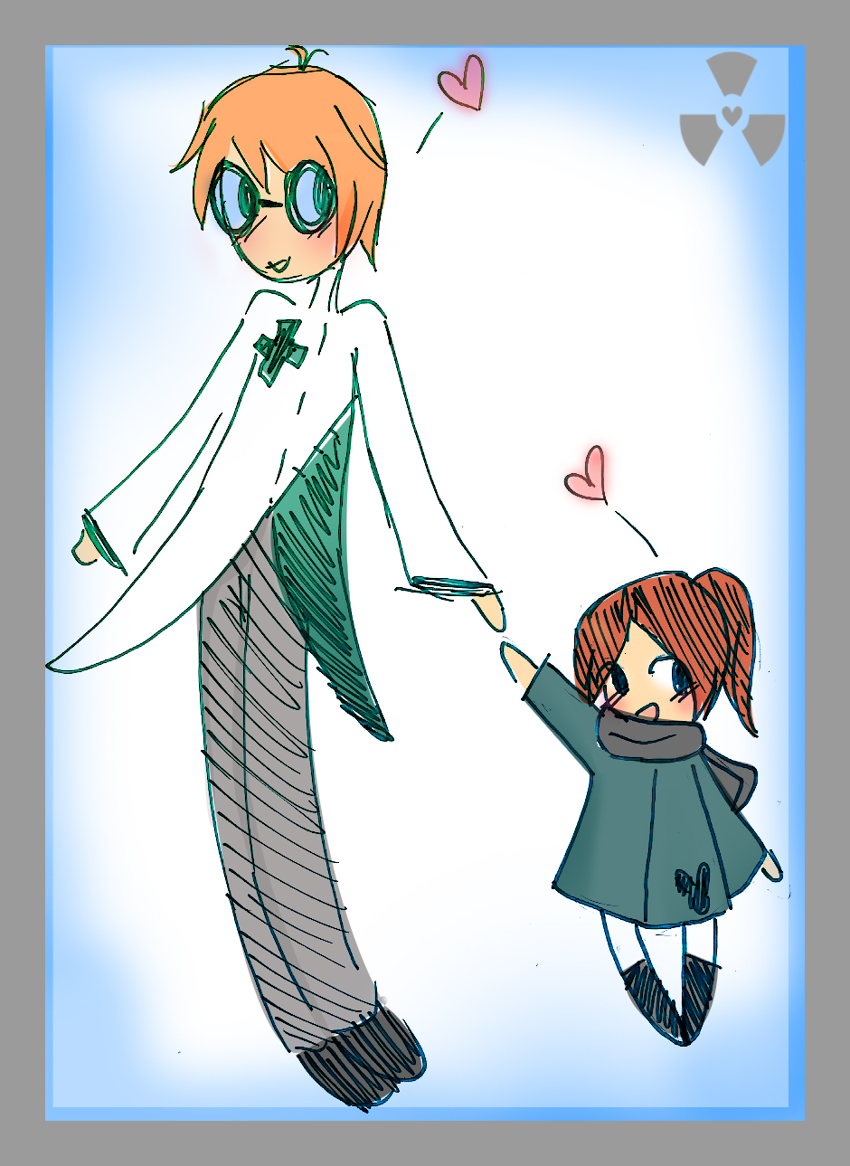Dr Dex and little Eva colored by LittleSpawn