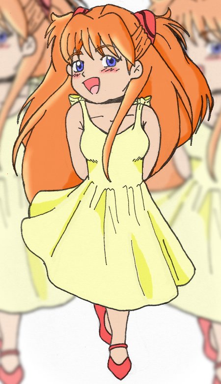 Chibi Asuka (colored) by LittleWashu