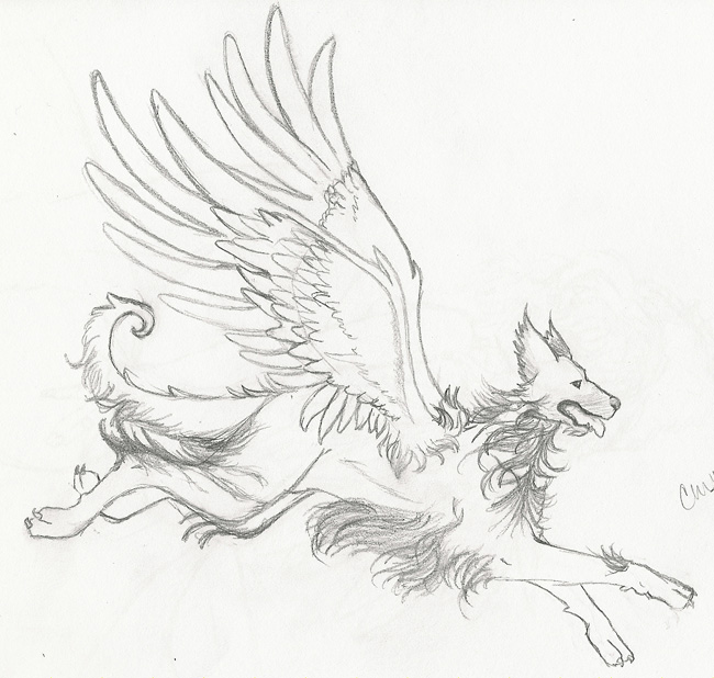 D&D - Winged Dog by LittleWashu
