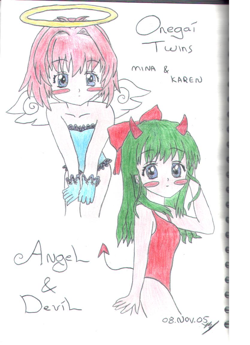 Angel and Devil-Onegai Twins by Little_Miss_Anime