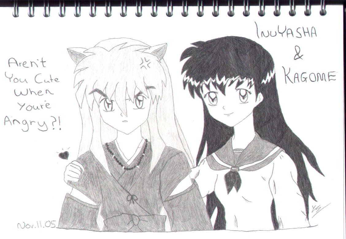 Aren't You CUTE When You're Angry?!~Inu & Kagome by Little_Miss_Anime
