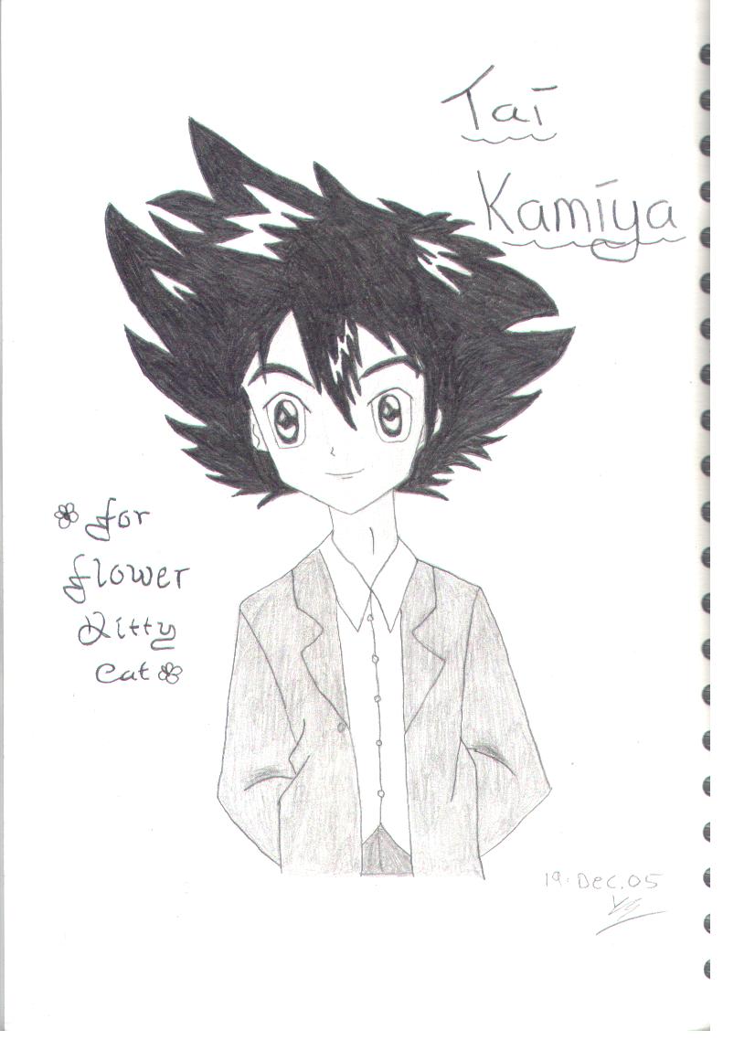 *FlowerKittyCat Art Trade* Tai Kamiya by Little_Miss_Anime