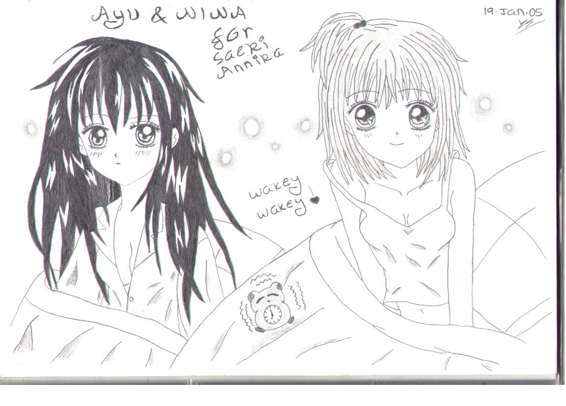 Ayu & Nina *Saeki Annika art trade* by Little_Miss_Anime